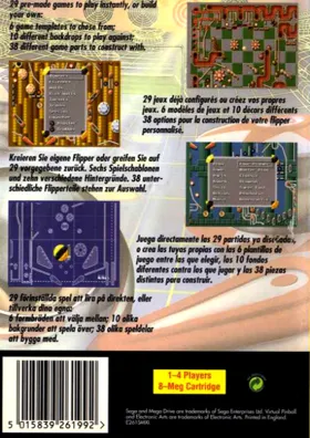 Virtual Pinball (USA, Europe) box cover back